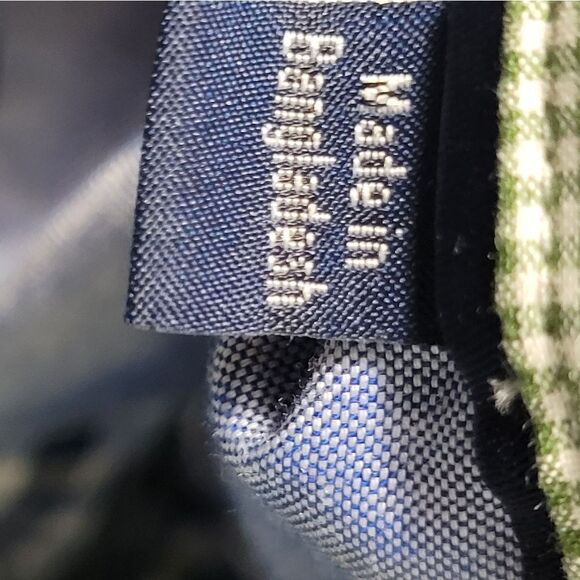 Tommy Hilfiger Mens Size M Checkered Long Sleeve Button Down Blue Green Shirt - Picture 8 of 14
